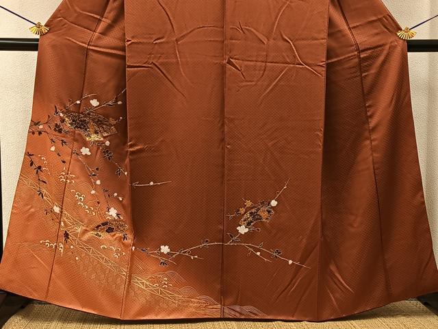 平和屋着物■訪問着　地紙流水花文　暈し染め　金彩　正絹　逸品　BAAY6480hj