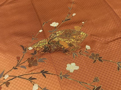 平和屋着物■訪問着　地紙流水花文　暈し染め　金彩　正絹　逸品　BAAY6480hj