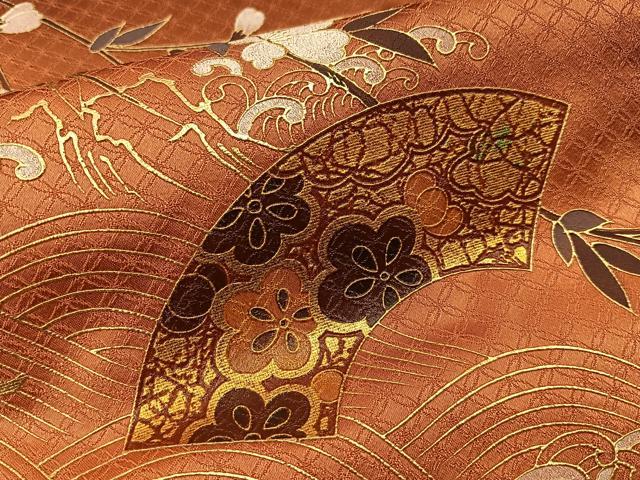 平和屋着物■訪問着　地紙流水花文　暈し染め　金彩　正絹　逸品　BAAY6480hj