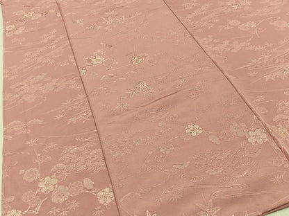 平和屋着物■上質な小紋　松竹梅竜田川地紋　正絹　逸品　BAAY6485hj
