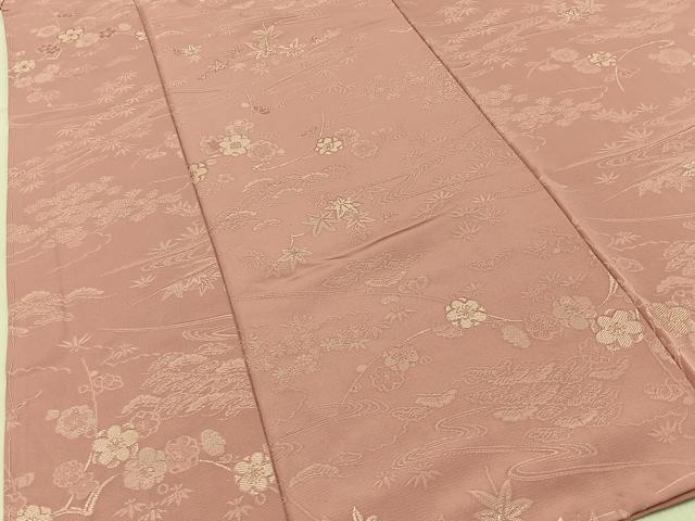 平和屋着物■上質な小紋　松竹梅竜田川地紋　正絹　逸品　BAAY6485hj