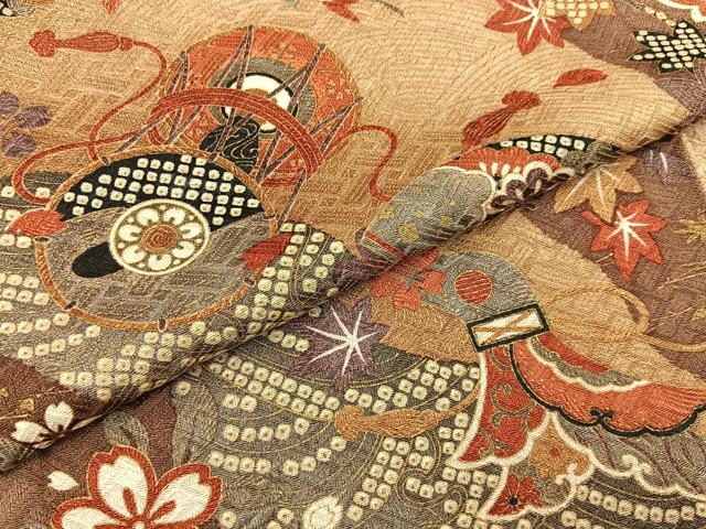 平和屋着物■上質な小紋　宝尽くし花文　金彩　正絹　逸品　BAAY6488hj