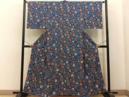 平和屋着物■上質な小紋　梅唐草文　正絹　逸品　BAAY6494hj
