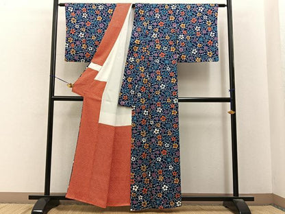平和屋着物■上質な小紋　梅唐草文　正絹　逸品　BAAY6494hj