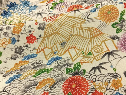 平和屋着物■上質な小紋　型染め　御所解文　正絹　逸品　未使用　BAAY6496hj