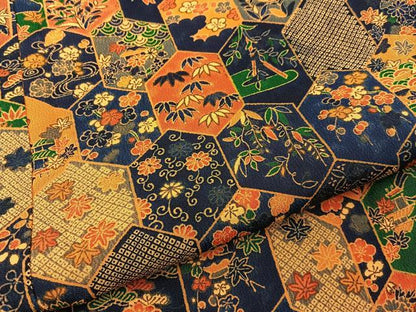 平和屋着物■上質な小紋　亀甲草花文　正絹　逸品　BAAY6500hj