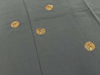 平和屋着物■訪問着　絞り　刺繍　竹屋町刺繍　花丸文　正絹　逸品　未使用　BAAY6506hj