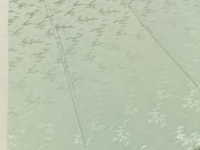 平和屋着物■上質な色無地　飛鶴エ霞地紋　夏虫色　正絹　逸品　BAAY6507hj