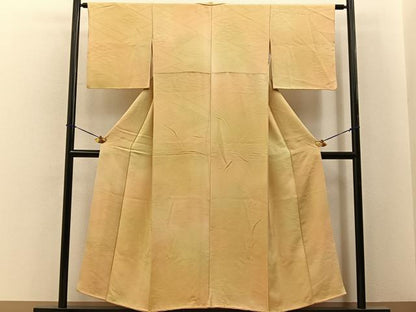 平和屋着物■上質な小紋　松皮菱芝草文　暈し染め　正絹　逸品　BAAY6509hj