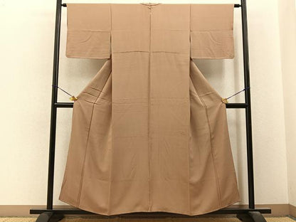 平和屋着物■上質な色無地　伽羅色　正絹　逸品　BAAY6512hj