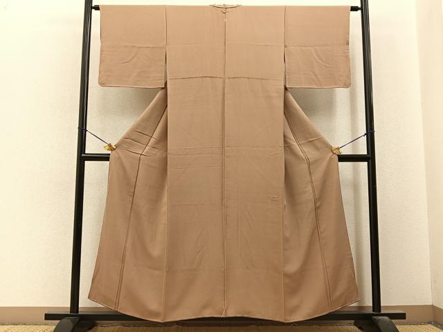 平和屋着物■上質な色無地　伽羅色　正絹　逸品　BAAY6512hj