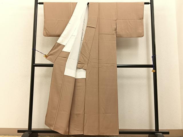 平和屋着物■上質な色無地　伽羅色　正絹　逸品　BAAY6512hj