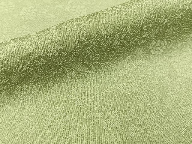 平和屋着物■上質な色無地　草花地紋　柳茶色　正絹　逸品　BAAY6514hj
