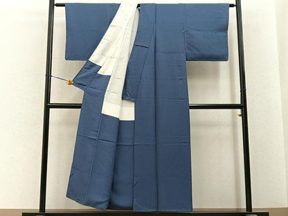 平和屋着物■上質な色無地　鉄御納戸色　正絹　逸品　BAAY6515hj