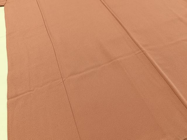 平和屋着物■上質な色無地　肉桂色　正絹　逸品　BAAY6519hj
