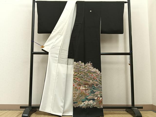 平和屋着物■豪華黒留袖　友禅　作家物　御所解文　正絹　逸品　BAAY6521hj