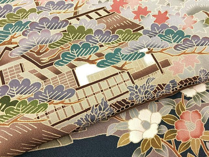 平和屋着物■豪華黒留袖　友禅　作家物　御所解文　正絹　逸品　BAAY6521hj