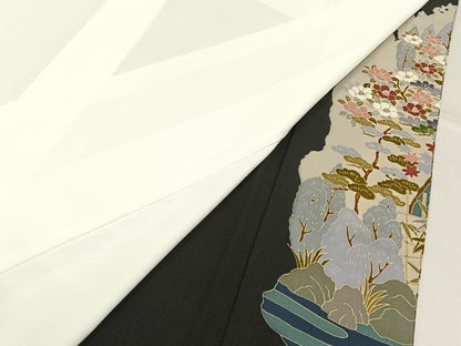 平和屋着物■豪華黒留袖　友禅　作家物　御所解文　正絹　逸品　BAAY6521hj