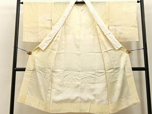 平和屋着物■長襦袢　無双仕立て　流水花地紋　暈し染め　半衿刺繍　正絹　逸品　BAAY6526hj