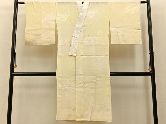 平和屋着物■長襦袢　無双仕立て　流水花地紋　暈し染め　半衿刺繍　正絹　逸品　BAAY6526hj