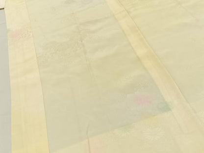 平和屋着物■長襦袢　無双仕立て　流水花地紋　暈し染め　半衿刺繍　正絹　逸品　BAAY6526hj
