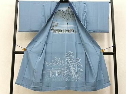 平和屋着物■男性　長襦袢　無双仕立て　大名行列　金彩　正絹　逸品　BAAY6529hj