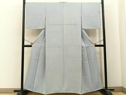 平和屋着物■上質な色無地　柳鼠色　正絹　逸品　BAAY6531hj
