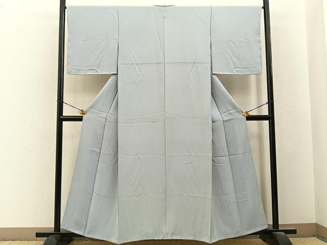 平和屋着物■上質な色無地　柳鼠色　正絹　逸品　BAAY6531hj