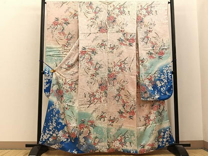 平和屋着物■豪華振袖　草花文　暈し染め　金彩　ますいわ屋扱い　正絹　逸品　BAAY6534hj