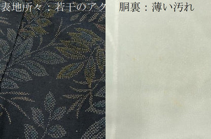 平和屋着物■上質な紬　草葉文　正絹　逸品　BAAY6537hj