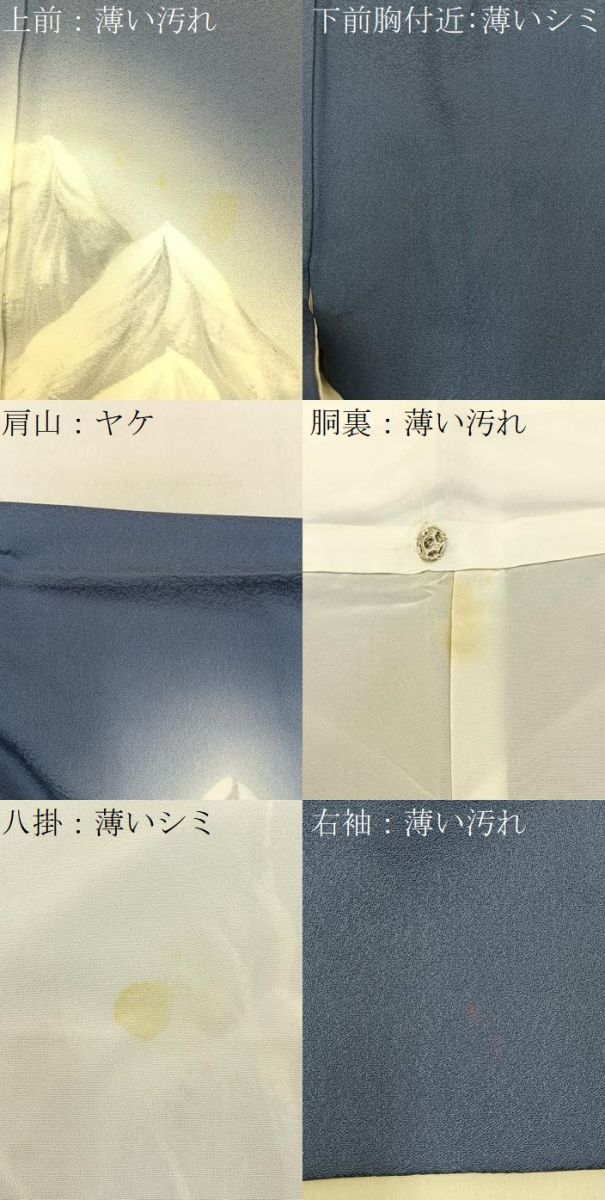平和屋着物■訪問着　手描き　遠山風景文　暈し染め　正絹　逸品　BAAY6545hj