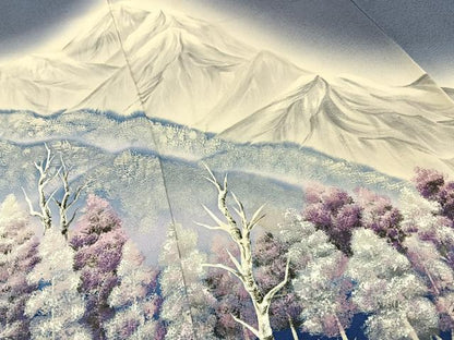 平和屋着物■訪問着　手描き　遠山風景文　暈し染め　正絹　逸品　BAAY6545hj