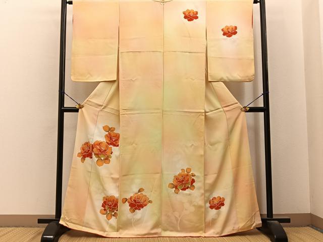 平和屋着物■訪問着　草花文　暈し染め　正絹　逸品　BAAY6546hj