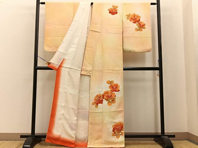 平和屋着物■訪問着　草花文　暈し染め　正絹　逸品　BAAY6546hj