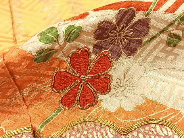 平和屋着物■訪問着　駒刺繍　遠山花文　金彩　正絹　逸品　BAAY6551hj