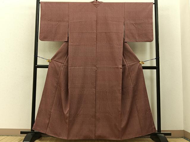 平和屋着物■上質な小紋　横段斜線文　正絹　逸品　BAAY6554hj