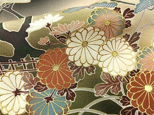 平和屋着物■豪華黒留袖　作家物　松竹梅　風景花文　暈し染め　金彩　正絹　逸品　BAAY6556hj