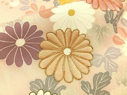 平和屋着物■豪華色留袖　駒刺繍　流水秋草文　暈し染め　金彩　正絹　逸品　BAAY6558hj
