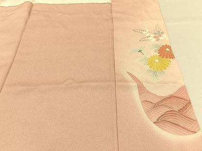 平和屋着物■豪華色留袖　駒刺繍　流水秋草文　暈し染め　金彩　正絹　逸品　BAAY6558hj