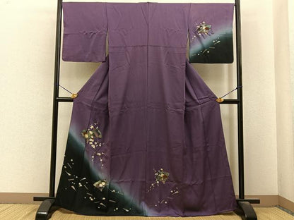 平和屋着物■訪問着　扇面花文　暈し染め　金彩　正絹　逸品　BAAY6559hj