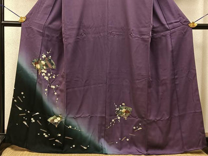 平和屋着物■訪問着　扇面花文　暈し染め　金彩　正絹　逸品　BAAY6559hj
