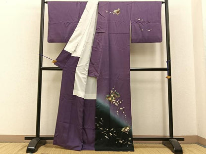 平和屋着物■訪問着　扇面花文　暈し染め　金彩　正絹　逸品　BAAY6559hj