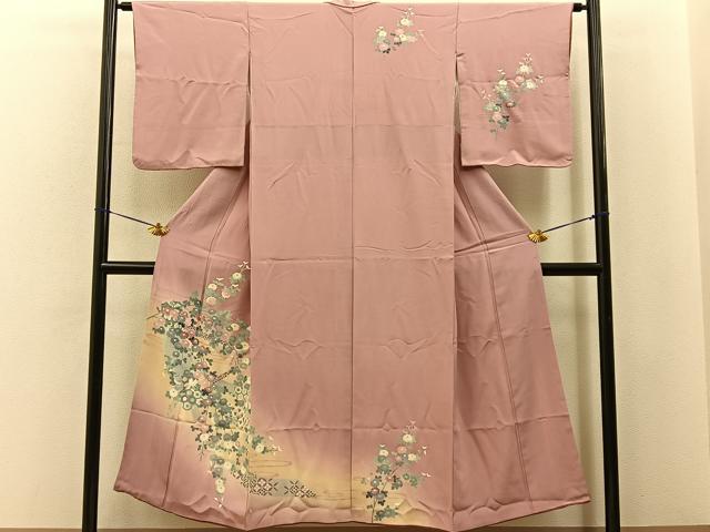 平和屋着物■訪問着　友禅　熨斗吉祥菊文　暈し染め　正絹　逸品　BAAY6560hj
