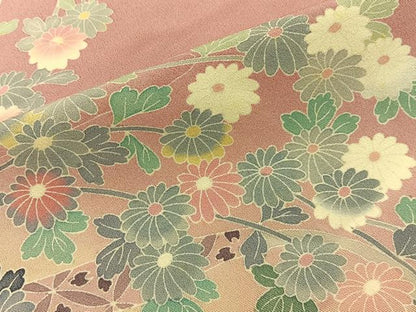 平和屋着物■訪問着　友禅　熨斗吉祥菊文　暈し染め　正絹　逸品　BAAY6560hj