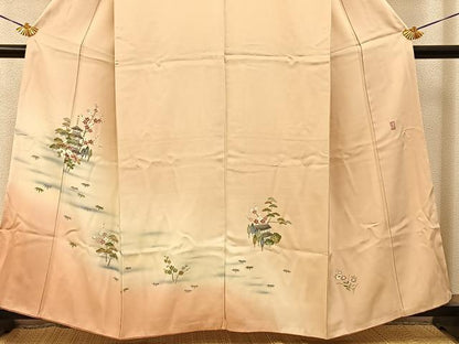 平和屋着物■訪問着　友禅　作家物　松竹梅風景文　暈し染め　正絹　逸品　BAAY6562hj