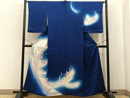 平和屋着物■訪問着　孔雀花文　暈し染め　銀彩　正絹　逸品　BAAY6566hj