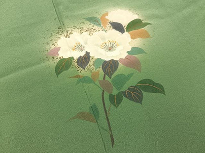平和屋着物■訪問着　作家物　草花文　暈し染め　金彩　正絹　逸品　BAAY6568hj