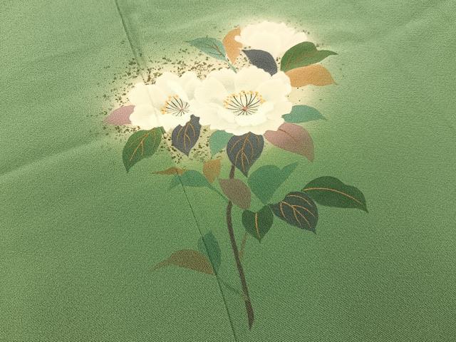 平和屋着物■訪問着　作家物　草花文　暈し染め　金彩　正絹　逸品　BAAY6568hj