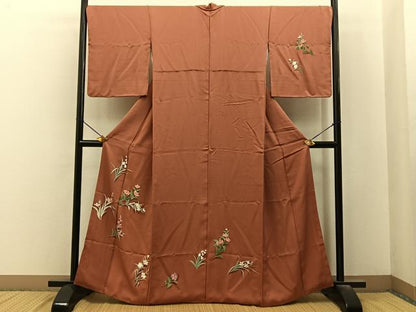 平和屋着物■訪問着　草花文　正絹　逸品　BAAY6569hj