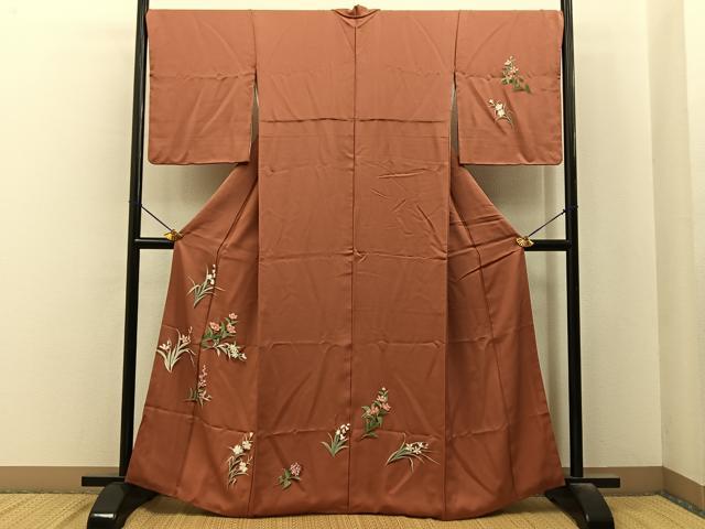 平和屋着物■訪問着　草花文　正絹　逸品　BAAY6569hj
